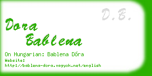 dora bablena business card